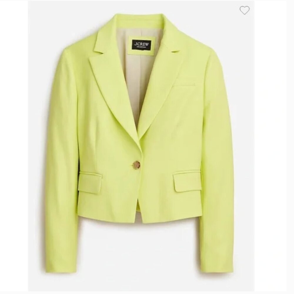 NWT J.Crew Collection Cropped Blazer in Kiwi Green size 4 - Picture 2 of 10